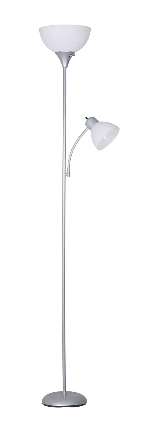 Mainstays 72 Combo Floor Lamp With Adjustable Reading Lamp Silver