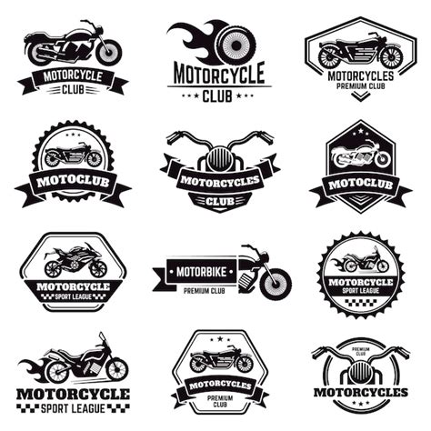 Premium Vector Retro Motorcycle Emblems Biker Club Motorcycle Badges