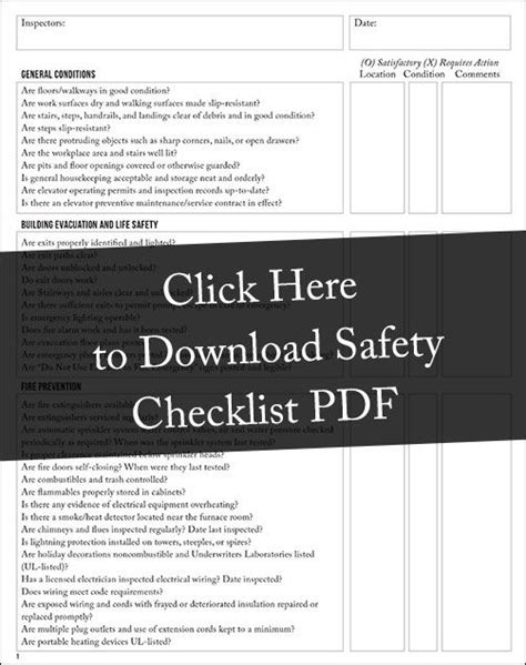 Free Workplace Safety Checklist
