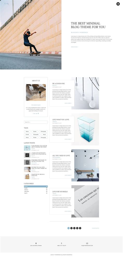 Yes Blog - Minimal Blog Design PSD Template | Minimal blog design, Psd templates, Blog layout