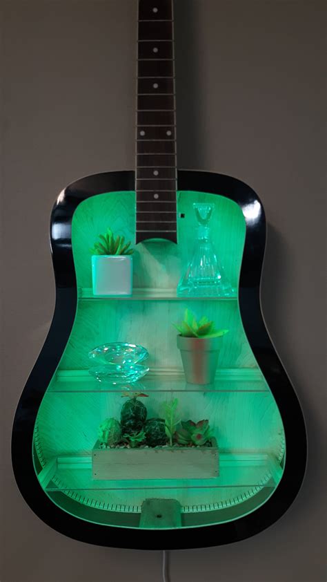 Guitar Shelf 158 Clear Plexiglas Shelves With Color Etsy Guitar