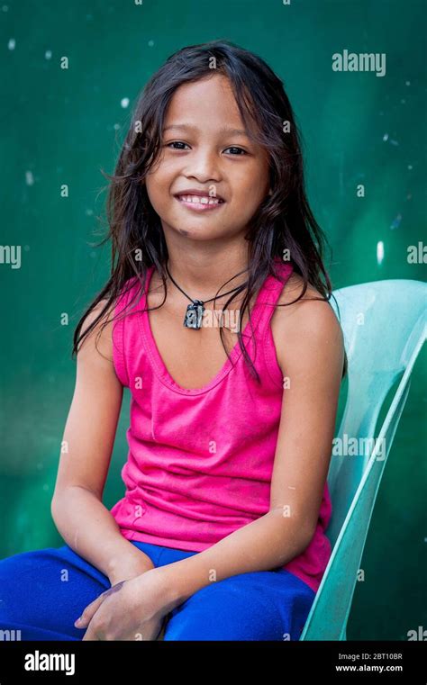 A Pretty Young Filipino Girl Poses And Smiles For My Camera In The Old