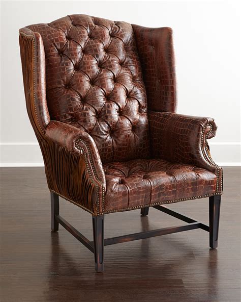 Old Hickory Tannery Aidan Tufted Leather Wing Chair