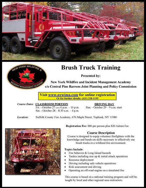 Brush Truck Training Btt Brush Truck Training Central Pine Barrens Joint Planning And