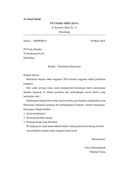 Contoh Surat Masuk Dan Surat Keluar Pdf