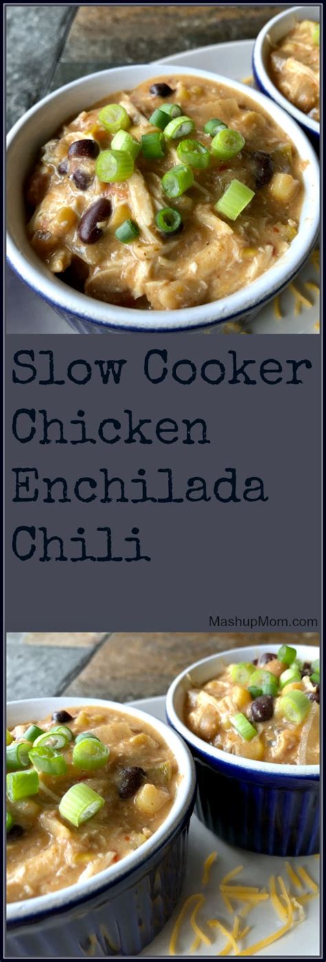 Add chicken back into the soup, mix together. Slow Cooker Chicken Enchilada Chili