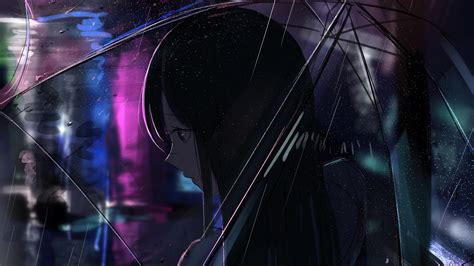 2560x1440 Anime Girl Transparent Umbrella Rain 4k 1440p Resolution Hd