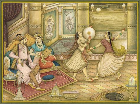 Mughal Miniature Painting Of Two Women Performing Dance And Etsy
