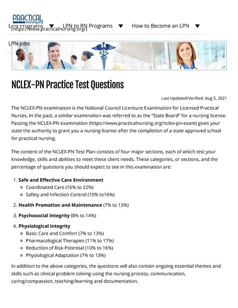 Nclex 2021 Practice Test Questions Guide Nclex Pn Practice Test