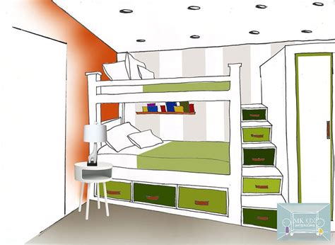How To Draw Bunk Beds