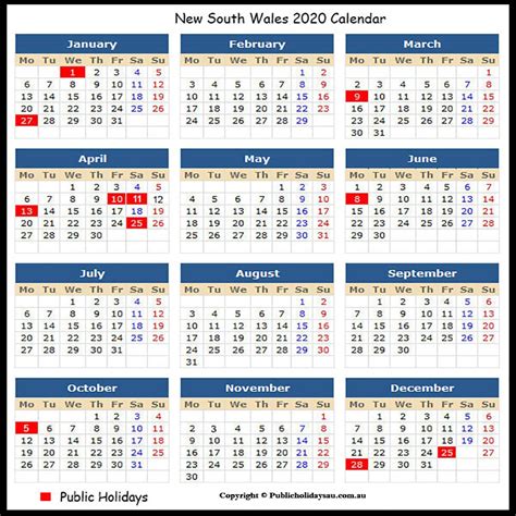 For 2021 for 2020 archive. 2020 Public Holidays Nsw