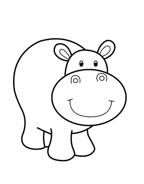 Cute Hippo Coloring Pages At Getdrawings Free Download