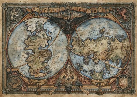 Artstation Westeros And Essos Map Game Of Thrones Francesca