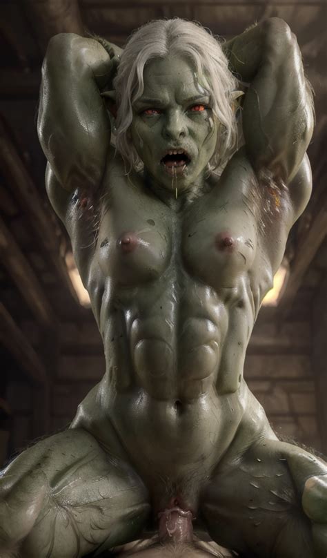 Rule 34 Ai Generated Cowgirl Position Cum Inside Female Orc Green Skin Muscular Nsfw Nude Orc