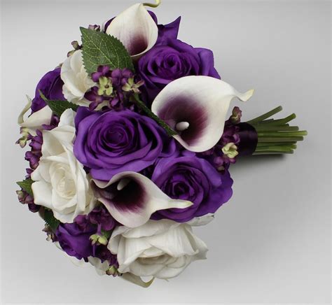 Purple Wedding Bouquet Purple Calla Lily Bouquet Purple Etsy