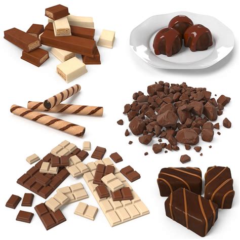 3d Asset Low Poly Chocolate Collection Cgtrader