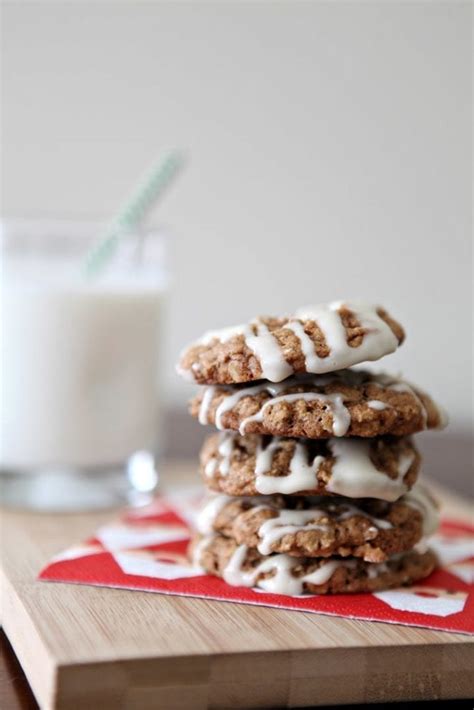 Oatmeal Cinnamon Cookies With Maple Cream Cheese Glaze The Speckled