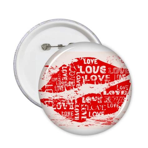 L Valentines Day Keyword Love Kiss Pins Badge Button Emblem