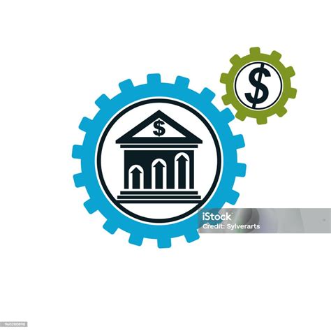 Simbol Vektor Unik Konseptual Perbankan Dan Keuangan Sistem Perbankan