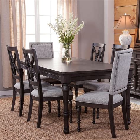 Steve Silver Linnett Transitional 7 Piece Dining Set With Removable