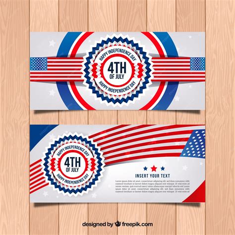 Free Vector Realistic Usa Independence Day Banners