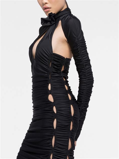 Az Factory X Ester Manas Cut Out Ruched Midi Dress Farfetch