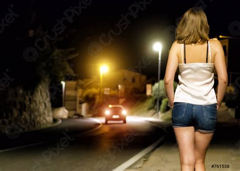 Prostitute Waiting For The Client At Night Street Stock Photo 761538
