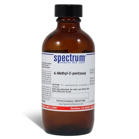 4 Methyl 2 Pentanol 99 Spectrum Chemical Quantity 100 Ml Fisher