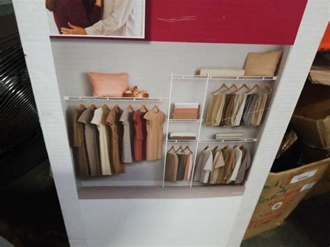 The closetmaid shelftrack closet organizerthe closetmaid shelftrack closet organizer kit offers personalized configuration and shelf adjustability for a custom fit. CLOSETMAID 5-8 FOOT CLOSET ORGANIZER - Big Valley Auction