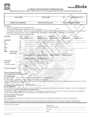 The exemption does not apply to any local, city, county, or district taxes. Florida Certification Of Immunization - Fill Online, Printable, Fillable, Blank | PDFfiller