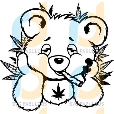Bear Smoking Weed Svg Trending Svg Bear High Cannabis Svg Etsy
