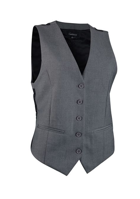 Gray Womens Vest Womens Uniform Suit Vest In Medium Gray Cheap