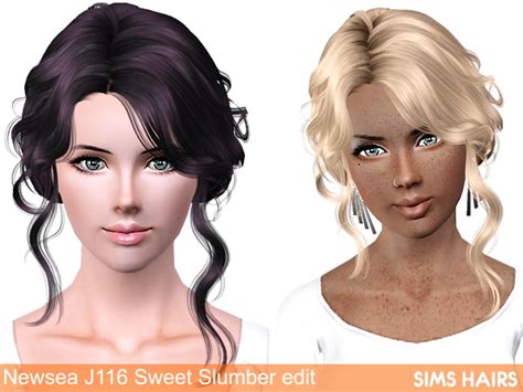 Newseas J116 Sweet Slumber Hairstyle Retexture By Sims Hairs