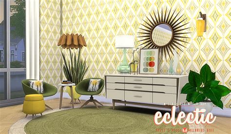 My Sims 4 Blog Updated Mid Century Eclectic Object Set By Peacemaker