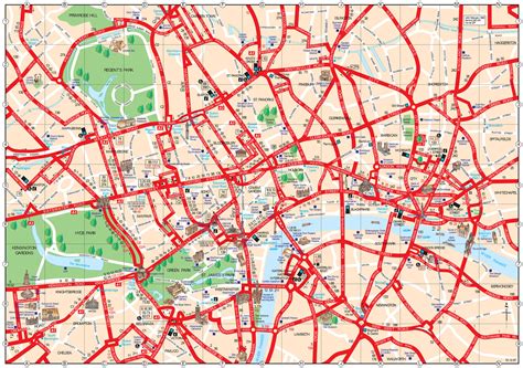 Explore london's quiet and interesting streets with this colourful guide. Touristischen karte von London : Sehenswürdigkeiten und Touren