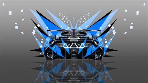 Lamborghini Veneno Back Abstract Transformer Car 2014 Blue