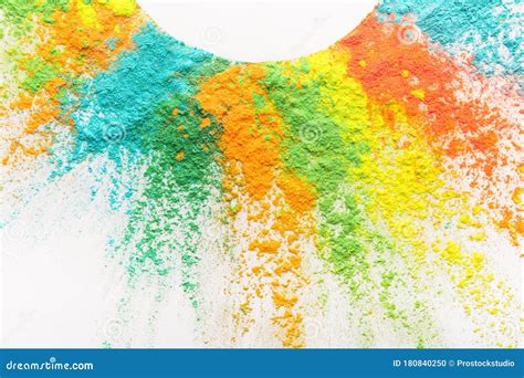 Colorful Dust Explode Indian Holi Festival Free Space Stock Photo