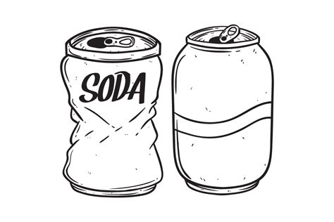 Hand Draw Soda Can Illustration Graphic By Padmasanjaya · Creative Fabrica