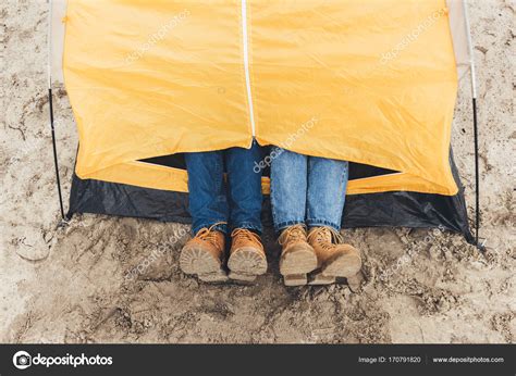 Couple Laying In Camping Tent — Stock Photo © Alexlipa 170791820