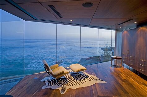 Bedroom Views Glass Walls Exquisite Ocean Front Residence In La Jolla
