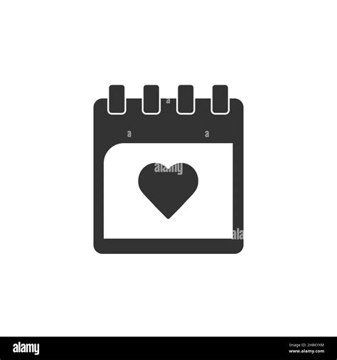 Icono De Calendarios Con Corazón Dentro Del Vector Aislado Sobre Fondo