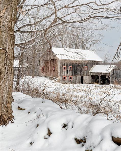 England Winter New England Snow Scenes Winter Scenes American Barn