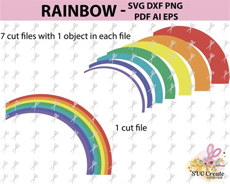 Rainbow Clipart Rainbow Template Rainbow Svg File Print
