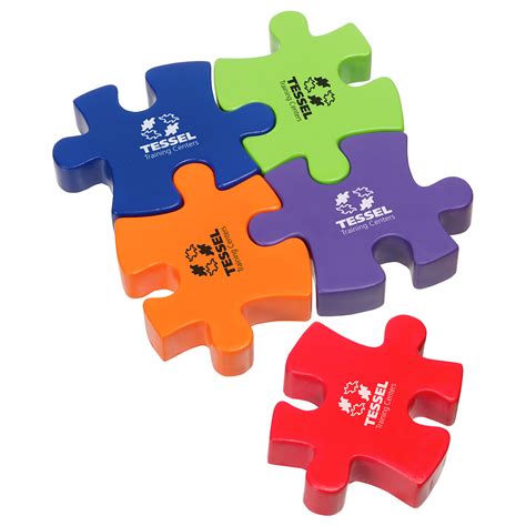 Promotional Logo Connecting Puzzle Piece Stress Reliever