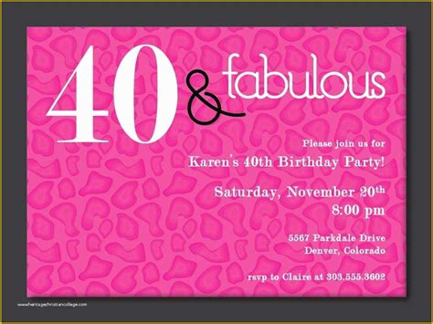 Free Online 40th Birthday Invitation Templates Of Free Line 40th