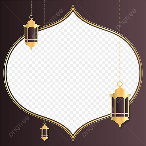 Gambar Idul Adha Dengan Bingkai Islamic Emas Dan Lentera Gantung