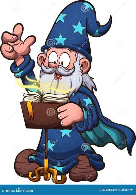 An Old Wizard Casting A Spell In The Wizarding Lair Royalty Free Illustration CartoonDealer