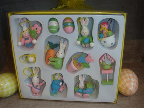 New Gisela Graham Easter Tree Decorations Pastel Bunny Set