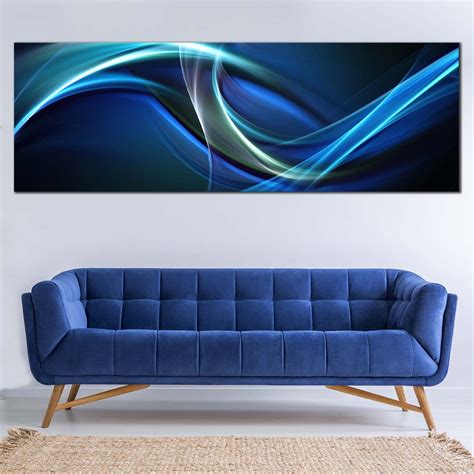 Elegant Abstract Canvas Wall Art Blue Modern Abstract 1 Piece Canvas