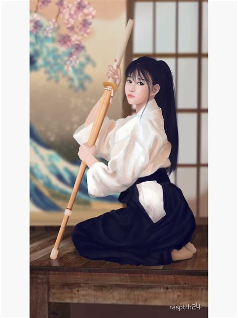 kendo girl modern japanese martial art sticker for sale by rasptrh24 redbubble